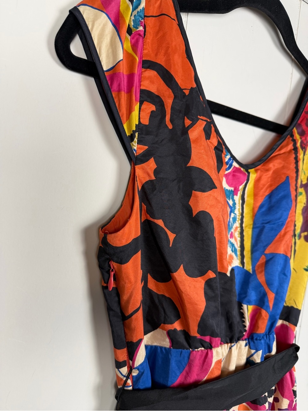 Moulinette Souers 100% Silk Dress Anthropology Abstract Artsy Dopamine Size 2 - Picture 4 of 12